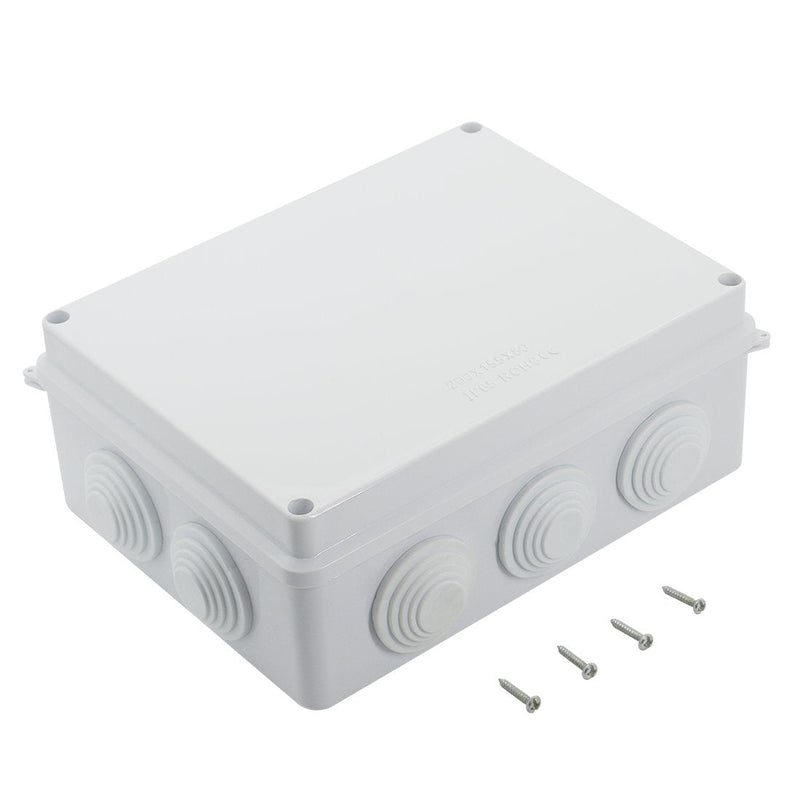 LeMotech ABS Plastic Dustproof Waterproof IP65 Junction Box Universal Electrical Project Enclosure White 7.9 x 6.1 x 3.1 inch (200 x 155 x 80 mm) 7.9" x 6.1" x 3.1"