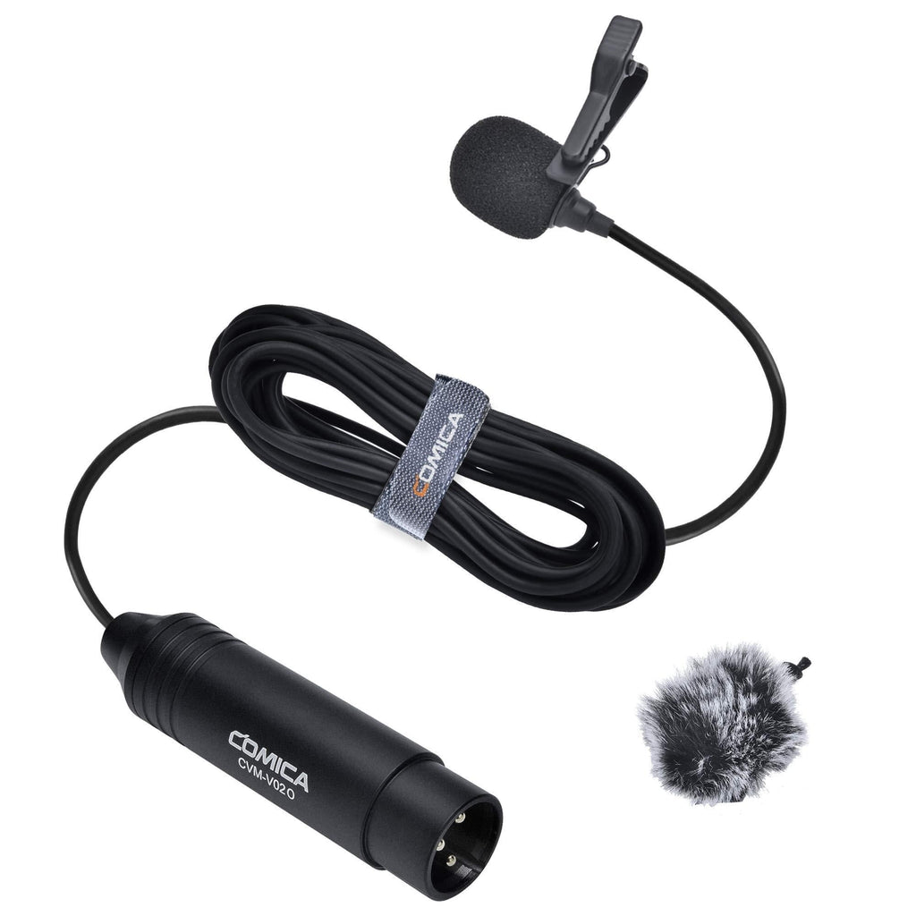 [AUSTRALIA] - Comica CVM-V02O Phantom Power Omni-Directional XLR Lavalier Lapel Microphone for Canon Sony Panasonic Camcorders Zoom H4n H5 H6 Tascam DR-40 DR05 DR-701D DR-60D DR-70D DR-100 Recorders(1 Pack)(5.9ft) CVM-V02O 1.8M 