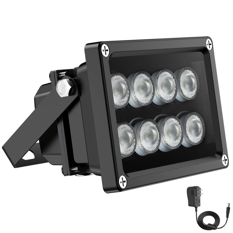 Univivi IR Illuminator 90 Degree Wide Angle 8-LEDs IR Infrared Light for Security Cameras