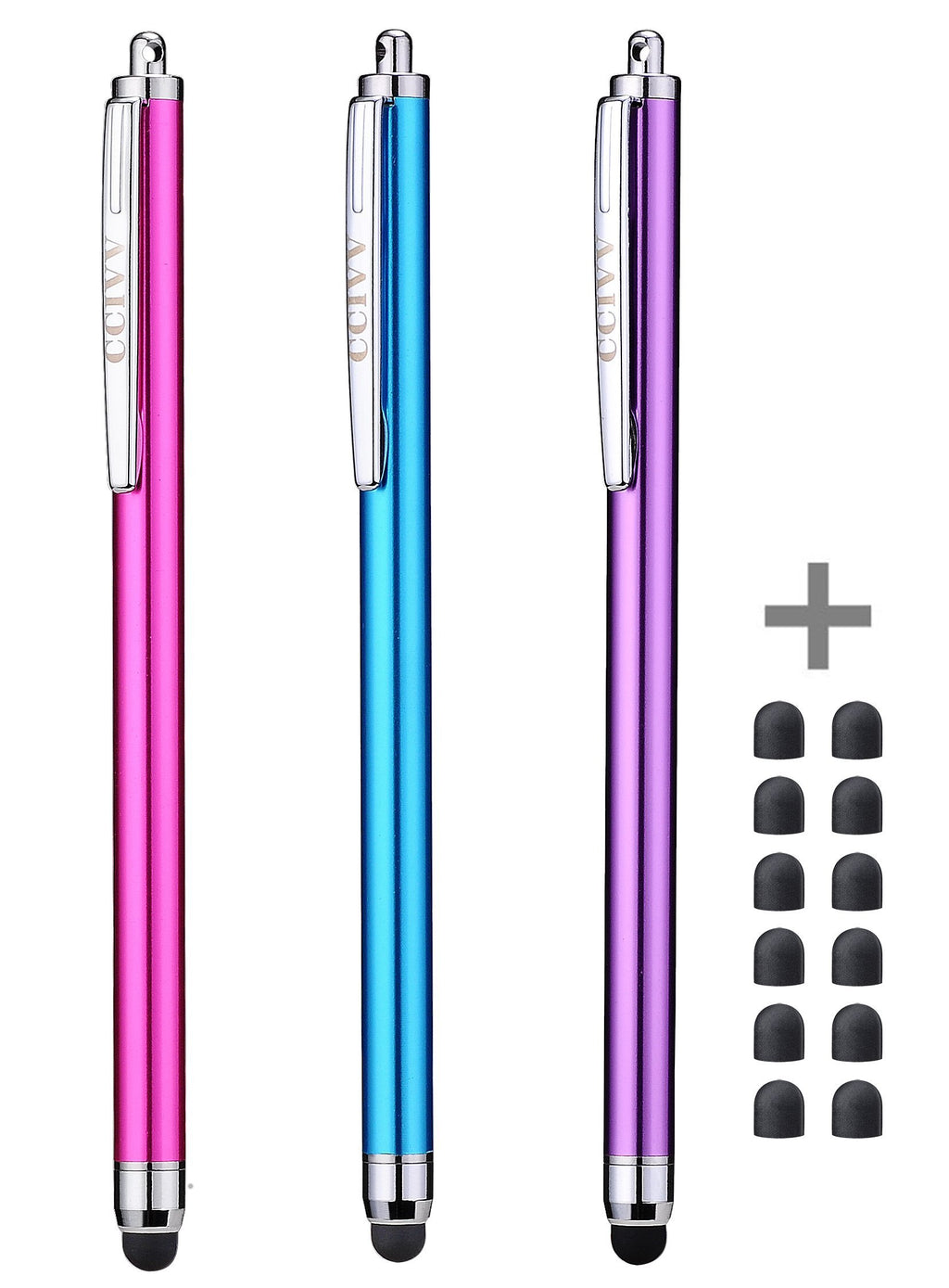 Stylus Pens for Touch Screens iPad iPhone Kindle Fire (Pink/Purple/Aqua Blue) Pink/Purple/Aqua Blue