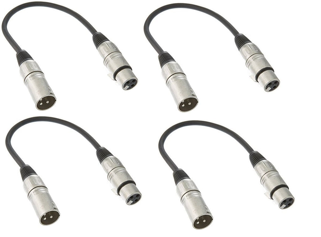 [AUSTRALIA] - Audio2000'S ADC203MX4 1 ft XLF Female to XLR Male Microphone Cable (4-Pack) 4-PACK 