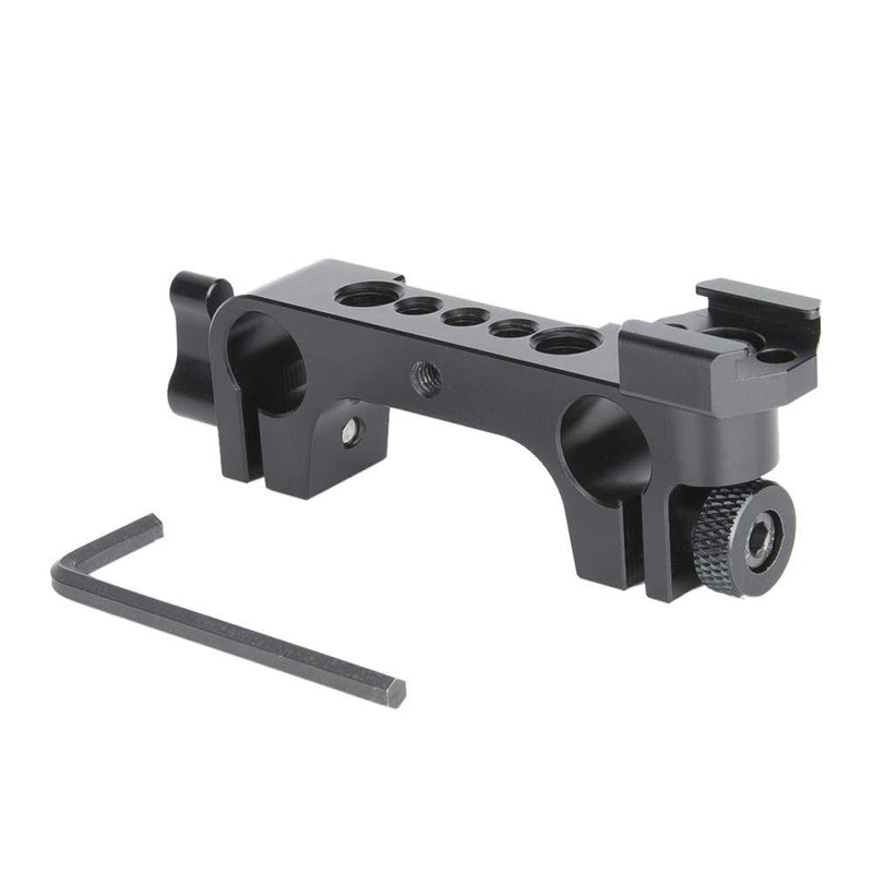 NICEYRIG 15mm Rod Clamp Rail Block with Hot Cold Shoe Mount Adapter for 15mm Rod Rail Support System