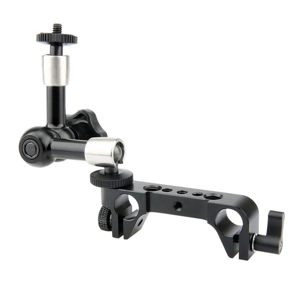 NICEYRIG Articulating Magic Arm with 15mm Rod Clamp Rail Block for 15mm Rod Rail Support System