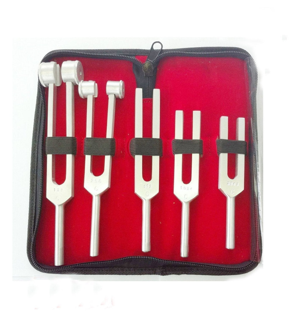 Tufail Tuning Fork Set of 5 {C128, C256, C512, C1024 & C2048 } madical Instruments