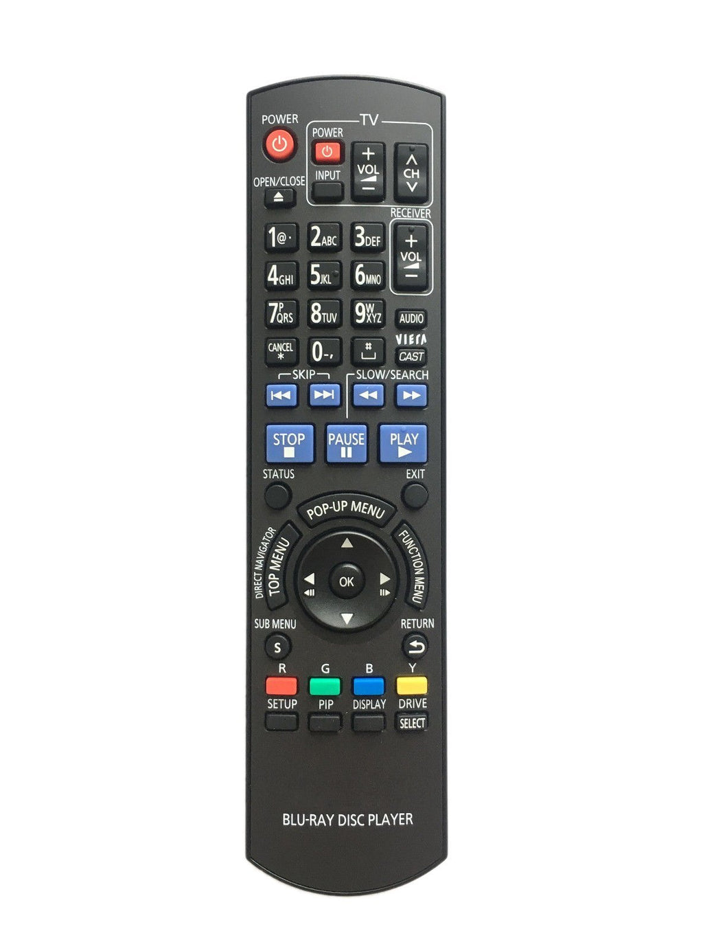 Replaced Remote Control Compatible for Panasonic DMP-BDT300 N2QAYB000508 DMPBD75 DMP-BD60K DMPBD80K DMP-BD80 DMPBD60 BD Blu-Ray Disc DVD Players