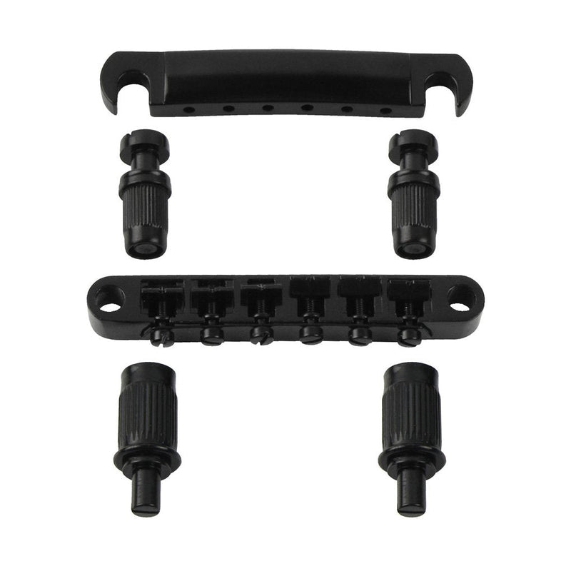 FLEOR Electric Guitar Tune-O-matic Bridge & Tailpiece with Studs Set Fit Gibson Epiphone Les Paul Guitar Part, Black