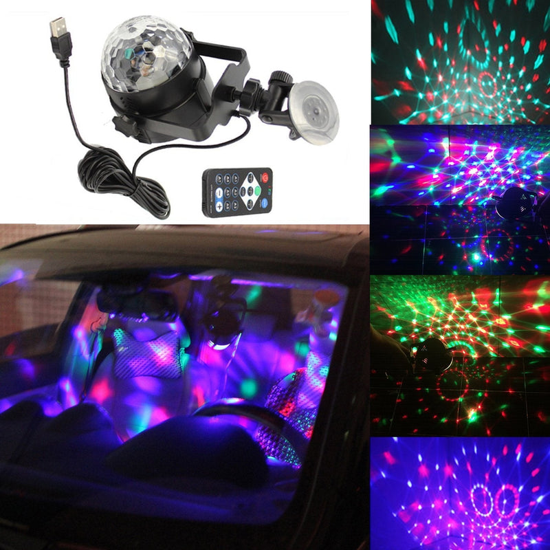[AUSTRALIA] - Dr.OX USB Disco Light Car DJ Sound Activated Toy Lights with Remote Control for Kids Birthday Party Bar DJ Home Club Wedding Dancing Show 