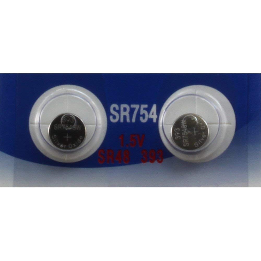 2 POWERTRON Silver Oxide Batteries 393 309 SR754 LR754 SR48 LR48 AG5 193 V393 D393 RW28 S15 55 MAH 1.55 Volts