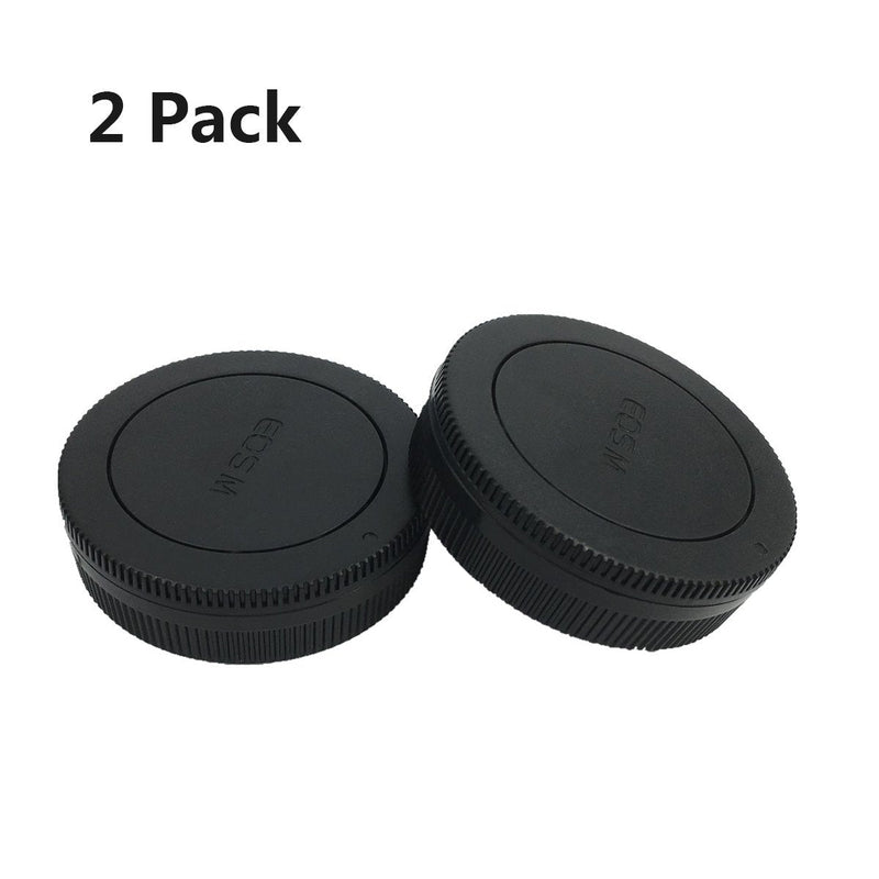 LXH (2 Pack) Camera Front Body Cap + Rear Lens Cap for Mirrorless Cameras Canon EOS M M2 M3 M5 M6 M10 For Canon EF-M Mount