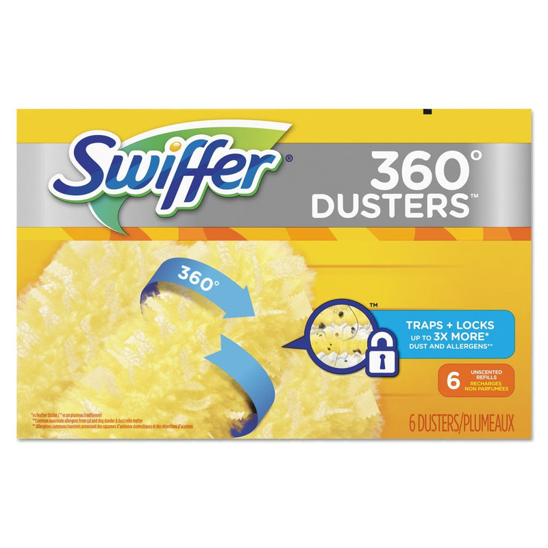 Swiffer 21620BX 360 Dusters Refill, Dust Lock Fiber, Yellow, 6/Box