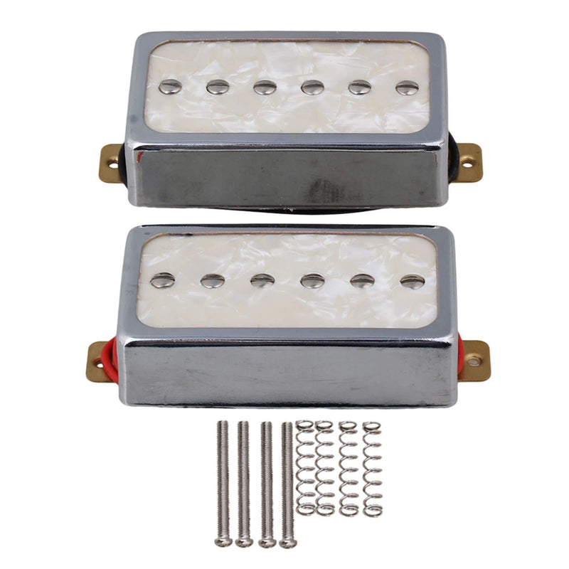 Yibuy Cream Color Pearl P90 Single Coil Bridge & Neck Pickups Set for Electric Guitar Parts Beige Pearl
