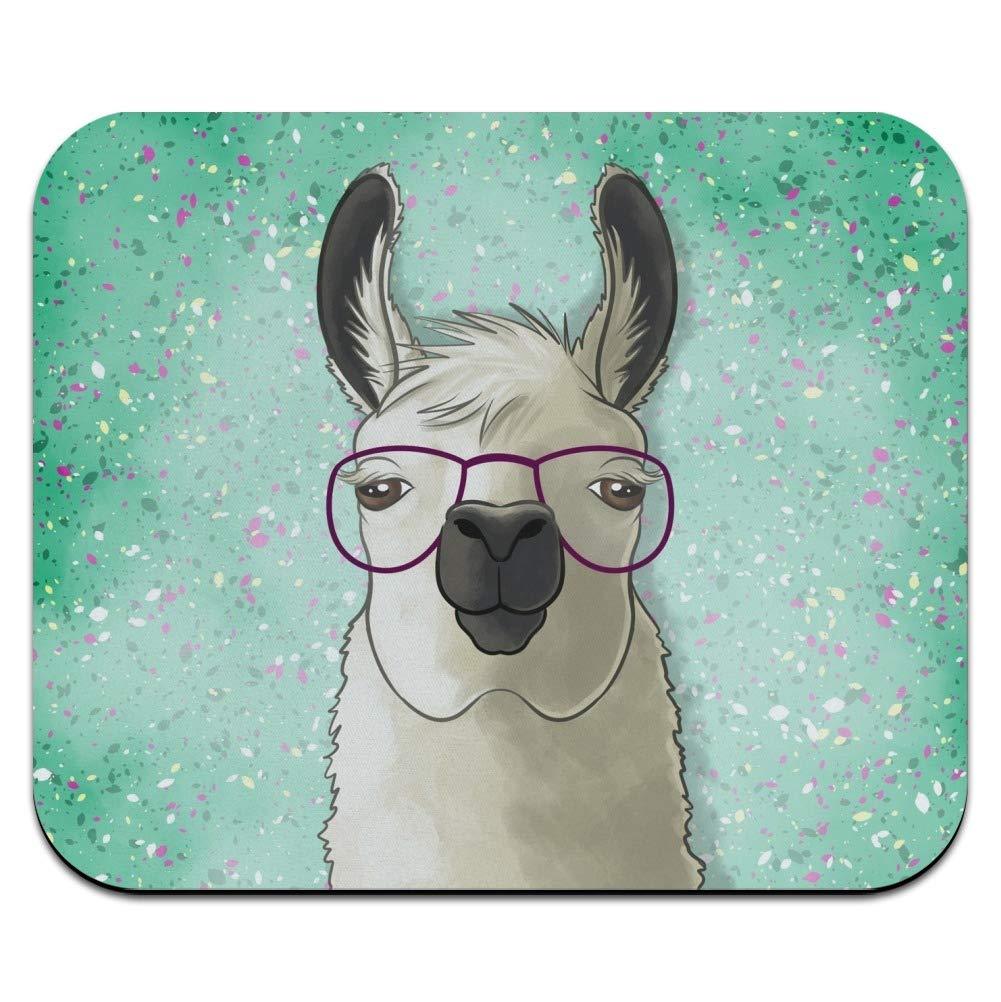 Hip Llama with Glasses Low Profile Thin Mouse Pad Mousepad