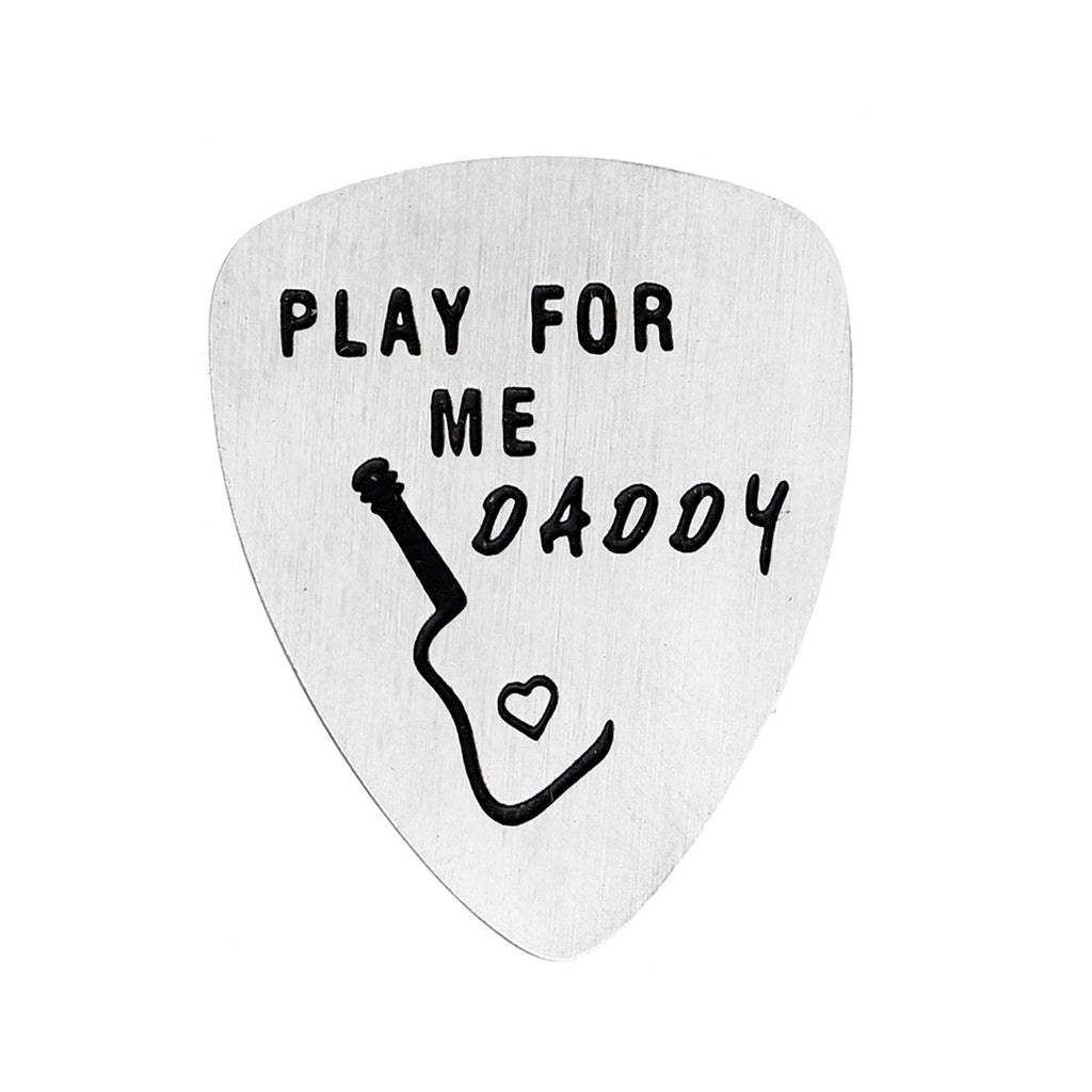 BESPMOSP Play For Me Daddy Guitar Pick Gift for Dad Christmas Jewelry For Father Dad