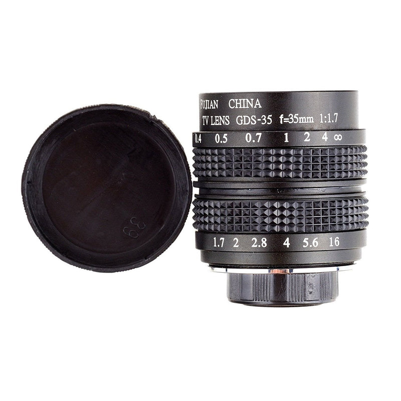 Fujian 35mm f/1.7 CCTV cine Lens for M4/3 / MFT Mount Camera & Adapter Bundle Black Micro 4/3 M4/3 GF3 GF5 E-PL3 E-P3 E-PM1