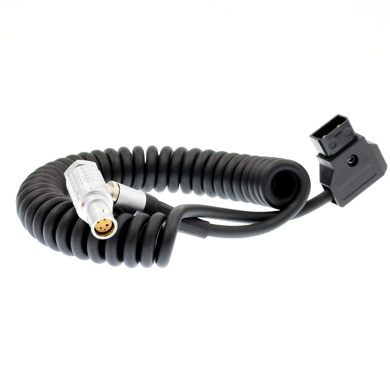 DRRI Right Angle Female 1B 6 Pin Red Scarlet & Epic D-Tap Power Coiled Cable Elbow coiled cable