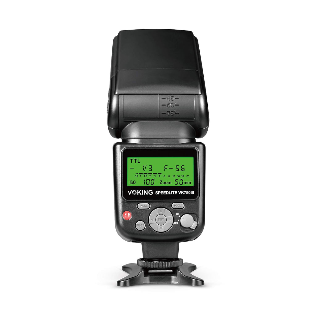 VOKING VK750III Remote TTL Camera Flash Speedlite with LCD Display Compatible with Nikon D3400 D3300 D3200 D5600 D850 D750 D7200 D5300 D5500 D500 D7100 D3100 and Other DSLR Cameras