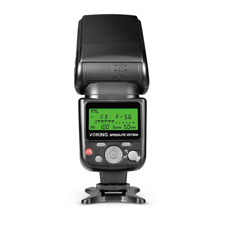 Voking VK750III Remote TTL Speedlite Slave Mode Flash with LCD Display for Canon DSLR Standard Hot Shoe Cameras EOS Rebel 5DS 5DSR 5S Mark IV 5D Mark III 6D 6D Mark II 7D 70D 77D 80D