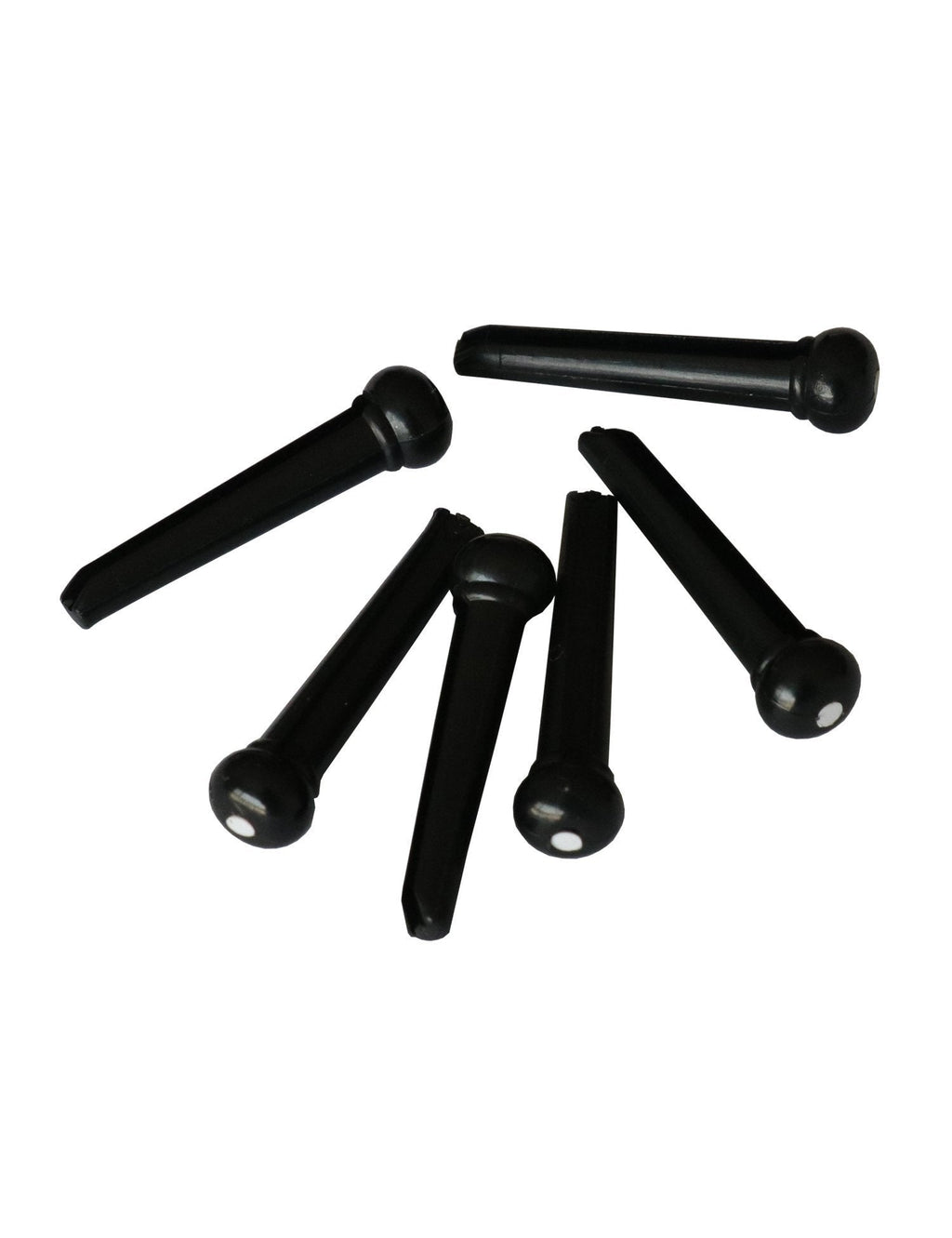 Metallor Acoustic Guitar Bridge Pins String Peg Guitar Parts Replacement Pack of 6 Pieces Black with White Dot.