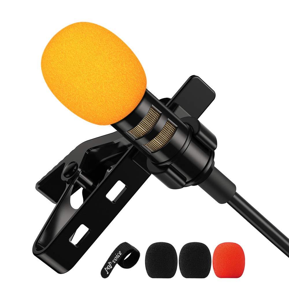 [AUSTRALIA] - PoP voice Upgraded Lavalier Lapel Microphone, Omnidirectional Condenser Mic for Apple iPhone iPad Mac Android Smartphones, Youtube, Interview, Studio, Video, Recording,Noise Cancelling Mic 