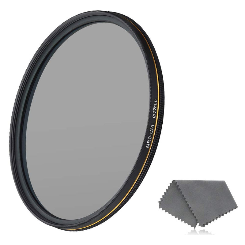 LENSKINS 77mm CPL Circular Polarizing Filter for Camera Lenses, 16-Layer Multi-Resistant Nano Coated, Ultra Slim, German Optics Glass, Weather-Sealed, Circular Polarizer Filter with Lens Cloth