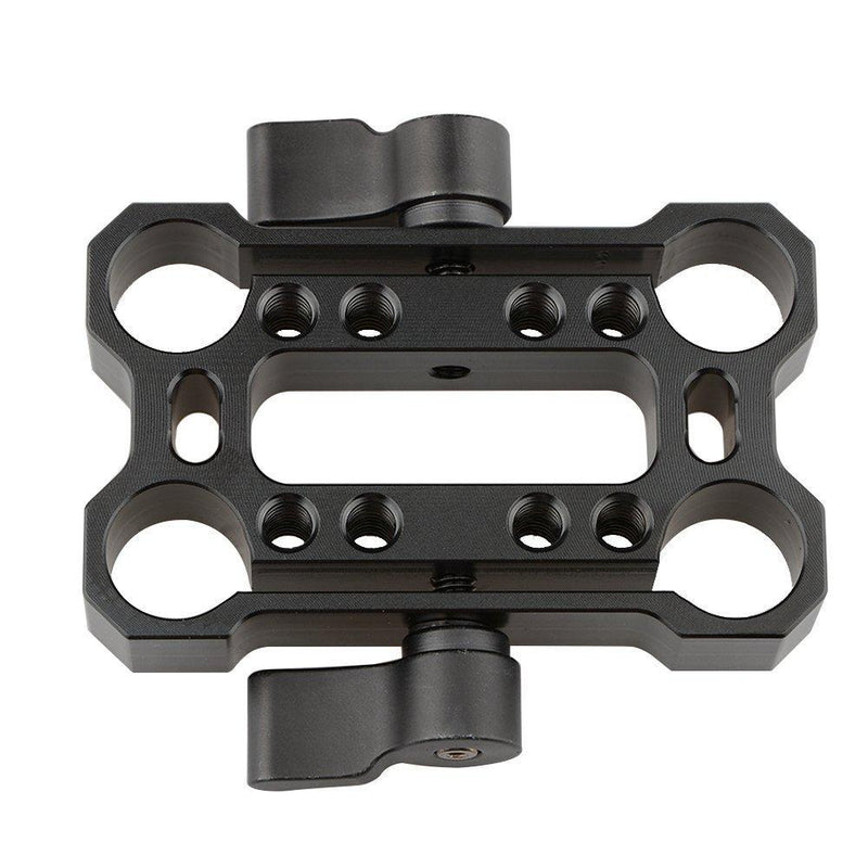 CAMVATE 15mm Rod Offset Raiser Clamp for Shoulder Rig Railblock System (Black Thumbscrew)