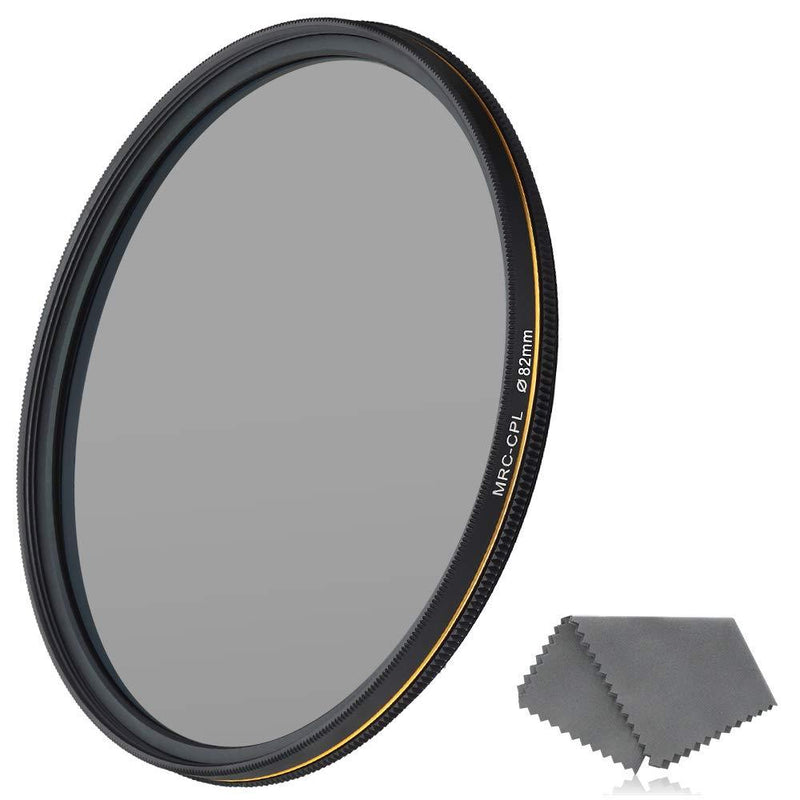 LENSKINS 82mm CPL Circular Polarizing Filter for Camera Lenses, 16-Layer Multi-Resistant Nano Coated, Ultra Slim, German Optics Glass, Weather-Sealed, Circular Polarizer Filter with Lens Cloth