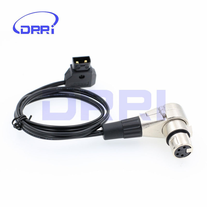 DRRI D-Tap to XLR 4-pin Female Right Angle Power Cable for DSLR Camcorder/ARRI Camera Monitor R4xlr-Dtap