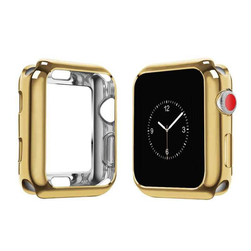 top4cus 42mm Cover Environmental Soft Flexible TPU Anti-Scratch Lightweight Protective 42mm Iwatch Case Compatible with Apple Watch Series 6 Series SE Series 5 Series 4 Series 3/2/1 - Gold 42 mm