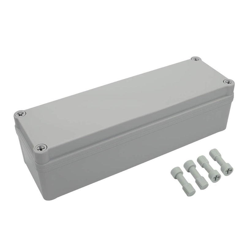 LeMotech Waterproof Dustproof IP67 Junction Box DIY Case Enclosure Gray 9.8 x 3.1 x 3.3 inch (250 x 80 x 85 mm) 9.8" x 3.1" x 3.3" Size L