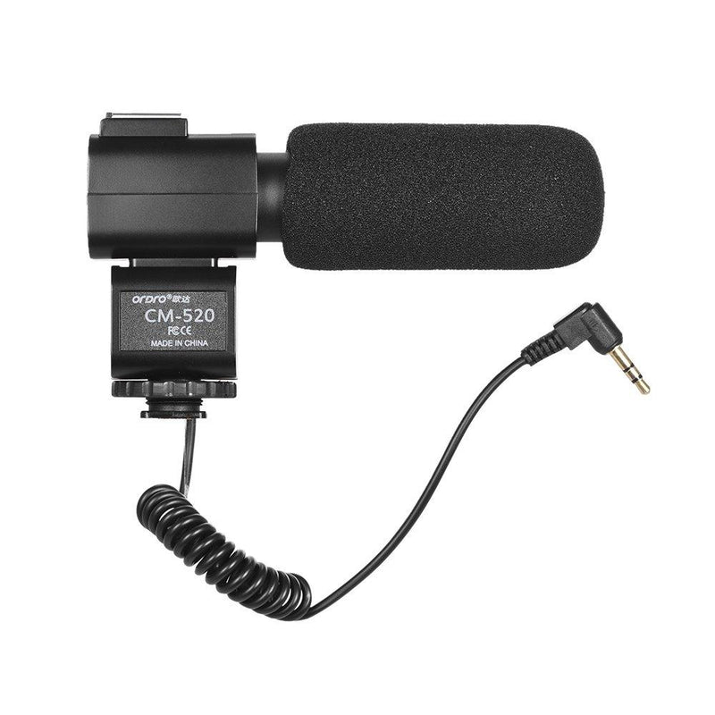 Andoer CM-520 External Microphone Super Cardioid Electret Condenser Mic with Hot Shoe Mount Compatible with Canon Nikon Sony DSLR Digital Video Camera Camcorder