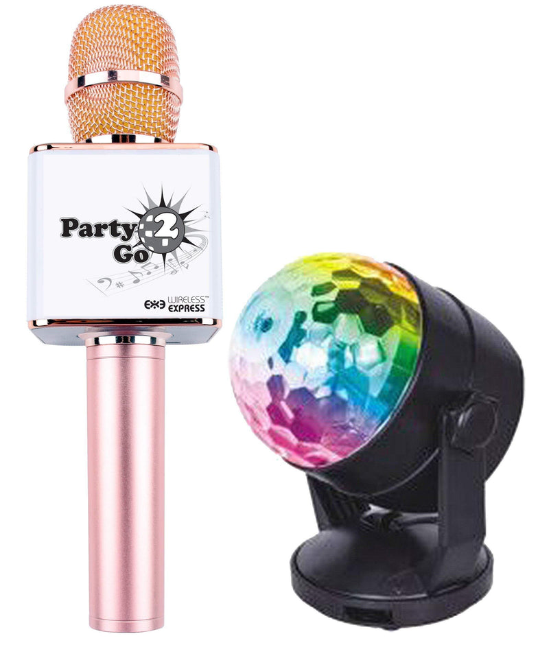 [AUSTRALIA] - Party2Go Bluetooth Karaoke Microphone and Disco Ball Set (Pink) Pink 