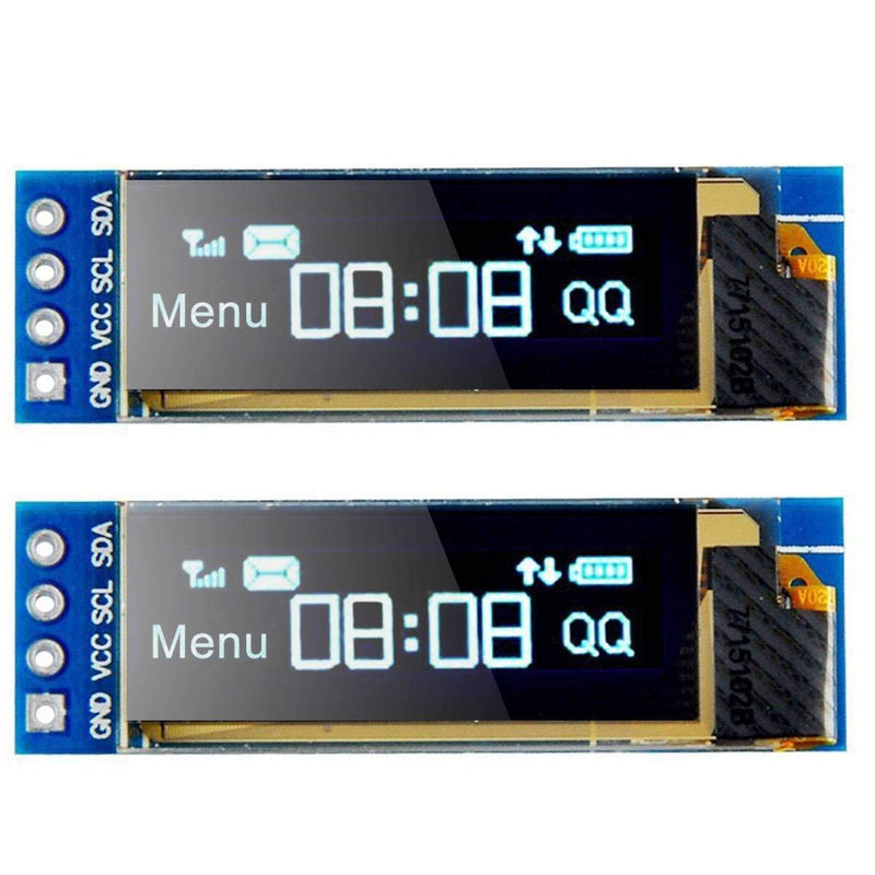 MakerFocus 2pcs I2C OLED Display Module 0.91 Inch I2C SSD1306 OLED Display Module Blue I2C OLED Screen Driver DC 3.3V~5V for Ar duino