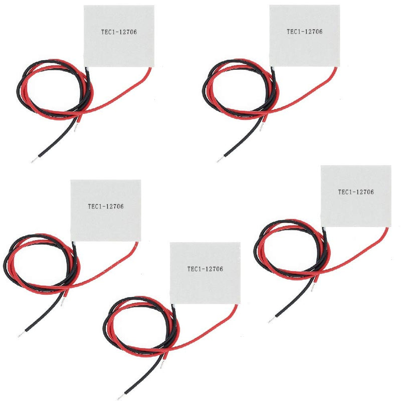 Lexiesxue 5pcs TEC1-12706 40 x 40MM 12V 60W Heatsink Thermoelectric Cooler Cooling Peltier Plate Module