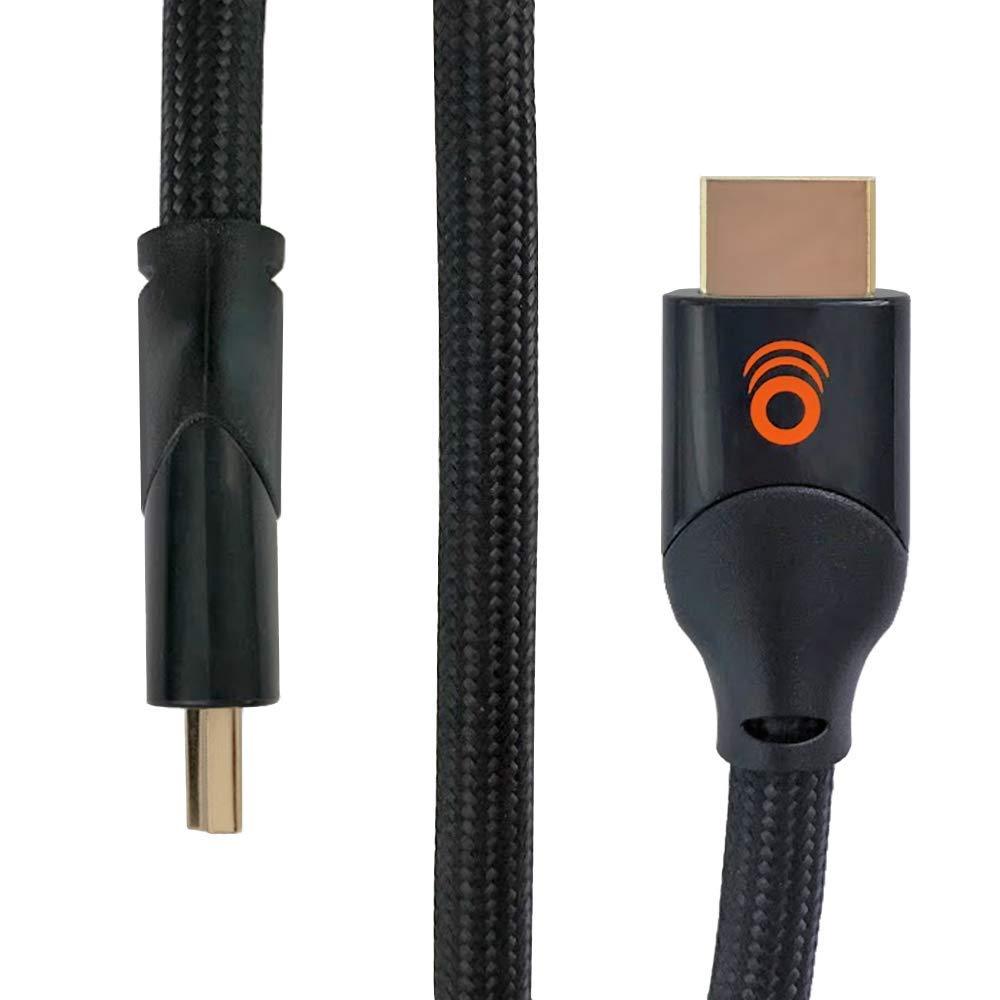 ECHOGEAR 8ft Braided HDMI Cable - 4k & HDR Compatible - Meets Latest HDMI Standard - Gold Plated Connections - Supports HD, 4k Ethernet Signals 120fps Refresh & 48gbps Bandwidth 8 foot