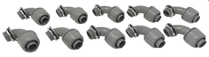 [AUSTRALIA] - Sealproof 3/4-Inch 10 Pack Non-Metallic Liquid-Tight 90-Degree Conduit Connector Fitting, 3/4" Dia 10-Pack 