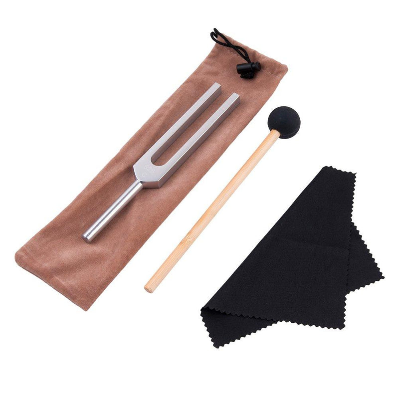 QIYUN Tuning Fork, 528 Hz Tuning Fork with Silicone Hammer and Cleaning Cloth Solfeggio Tuning Fork for DNA Repair Healing and Perfect Healing Musical Instrument