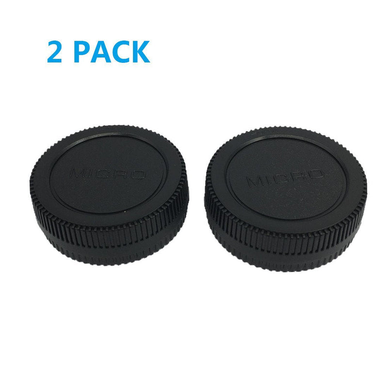 LXH (2 pack) Front Body Cap & Rear Lens Cap for Micro 4/3 DSLR Cameras & Micro 4/3 Mount Lenses (For Micro Four Third Lens, MFT) Fits Olympus E-PL5, E-PL6, EPL-7, E-PL8 E-P1/2/3 E-PL1/2/3 Panasonic