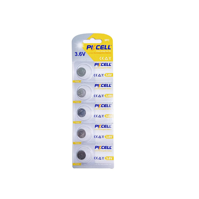 1220 Lithium Coin Cell 3.6V LIR1220 Rechargeable Watch Batteries ML2032 Rechargeable Battery for Thermometer 5-Pack 5pc 1card
