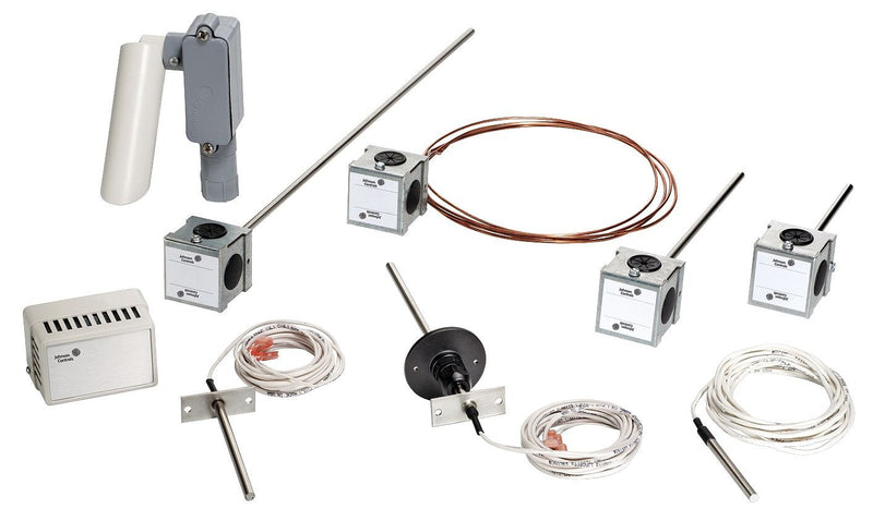 [AUSTRALIA] - Johnson Controls TE-636GM-1 Series TE-6300 Thermistor Temperature Sensor, 10k ohm, Type II, Metal Enclosure, Duct Mounting Style, 4" Probe Length 