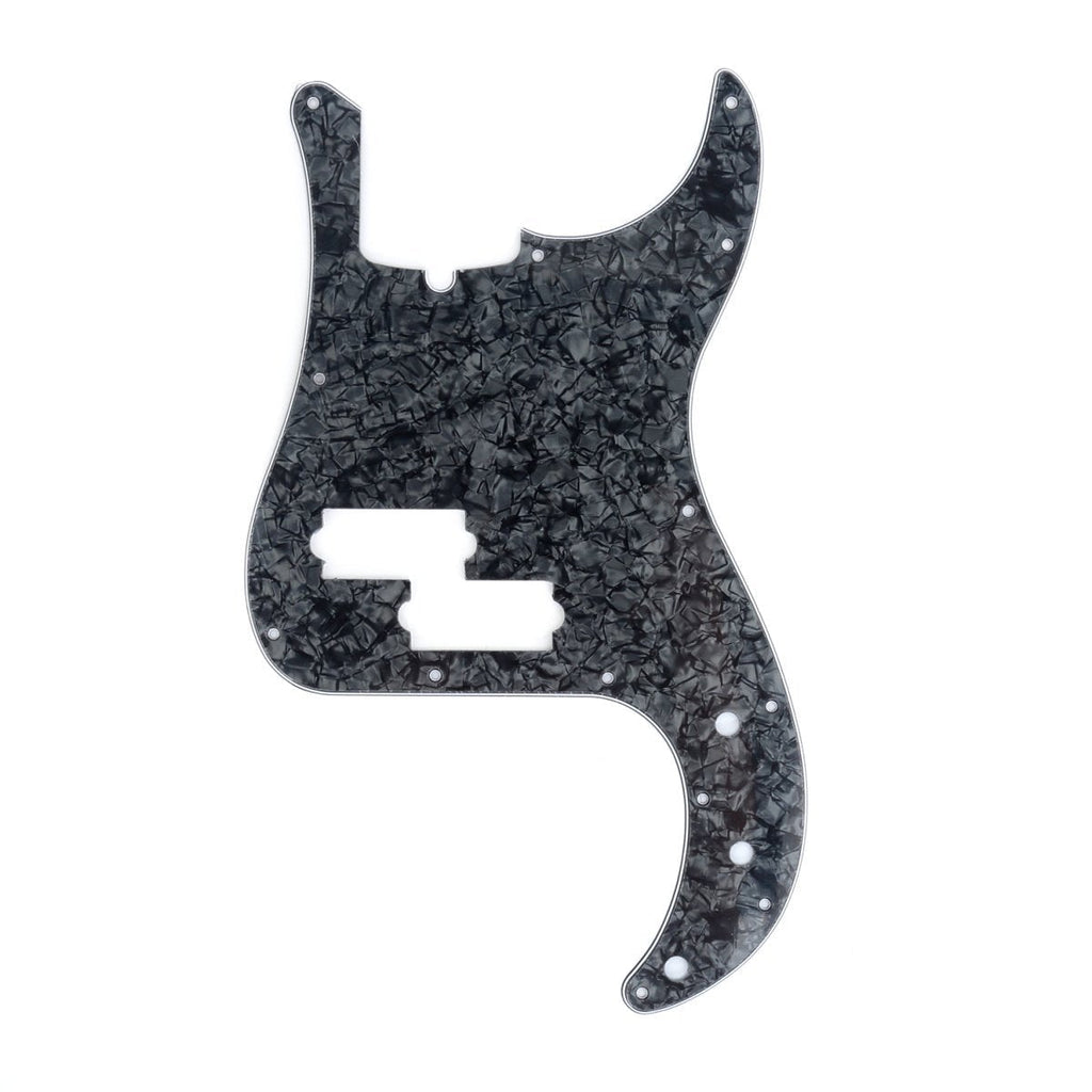 Musiclily Pro 13 Hole P Bass Pickguard for 4 String Precision Bass Modern Style, 4Ply Black Pearl