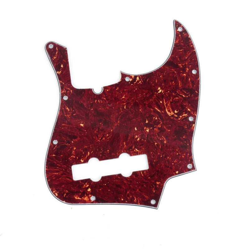 Musiclily Pro 10 Hole Jazz Bass Pickguard J Bass Scratch Plate for 4 String Jazz Bass Modern Style, 4Ply Vintage Tortoise Shell