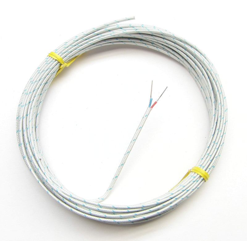 [AUSTRALIA] - T-Type Thermocouple Wire AWG 24 Solid w. Braided Fiberglass Insulation - 10 Yard 