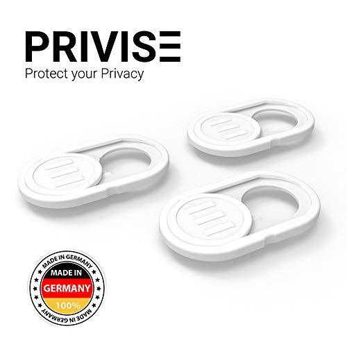 Privise Webcam Cover | PC, Smartphone & Laptop Camera Cover • Made in Germany • Compatible for MacBook, iMac & iPhone • Strong Webcam Sticker • Effective Privacy Protection • Ultra Thin (White) • 3pc white