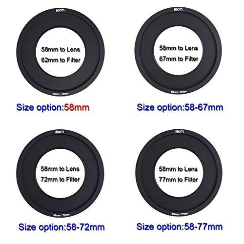SIOTI 100mm Square Z Series Metal Adapter Ring only Metal Modular Filter Holder (58-72) 58-72