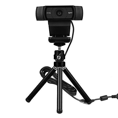 Lightweight Mini Webcam Tripod for Smartphone, Logitech Webcam C920 C922 Small Camera Desk Tripod Mount Cell Phone Holder Table Stand (Black) Mini-Black