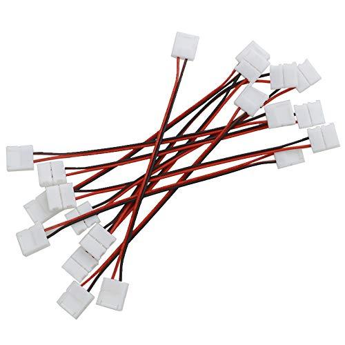 10PCS 5050 5630 LED Flexible Light Strip to Strip Clip on Connector Cable 2 Pins 10mm Wide Strip to Strip Jumper Wire Solderless