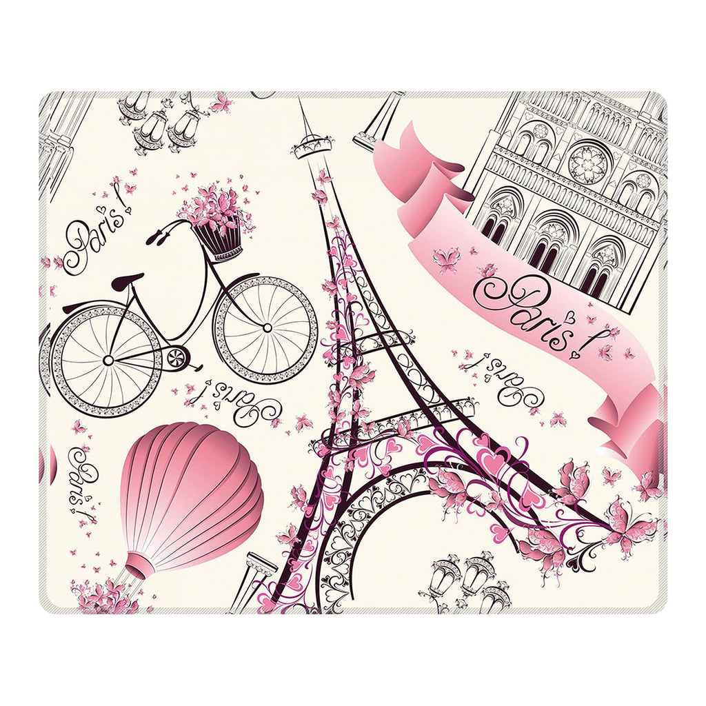 Personalized Rectangle Mouse Pad- Non-Slip Rubber Comfortable Customized Printed Eiffel Tower Pattern Computer Mouse Pad (9.45x7.87inch)