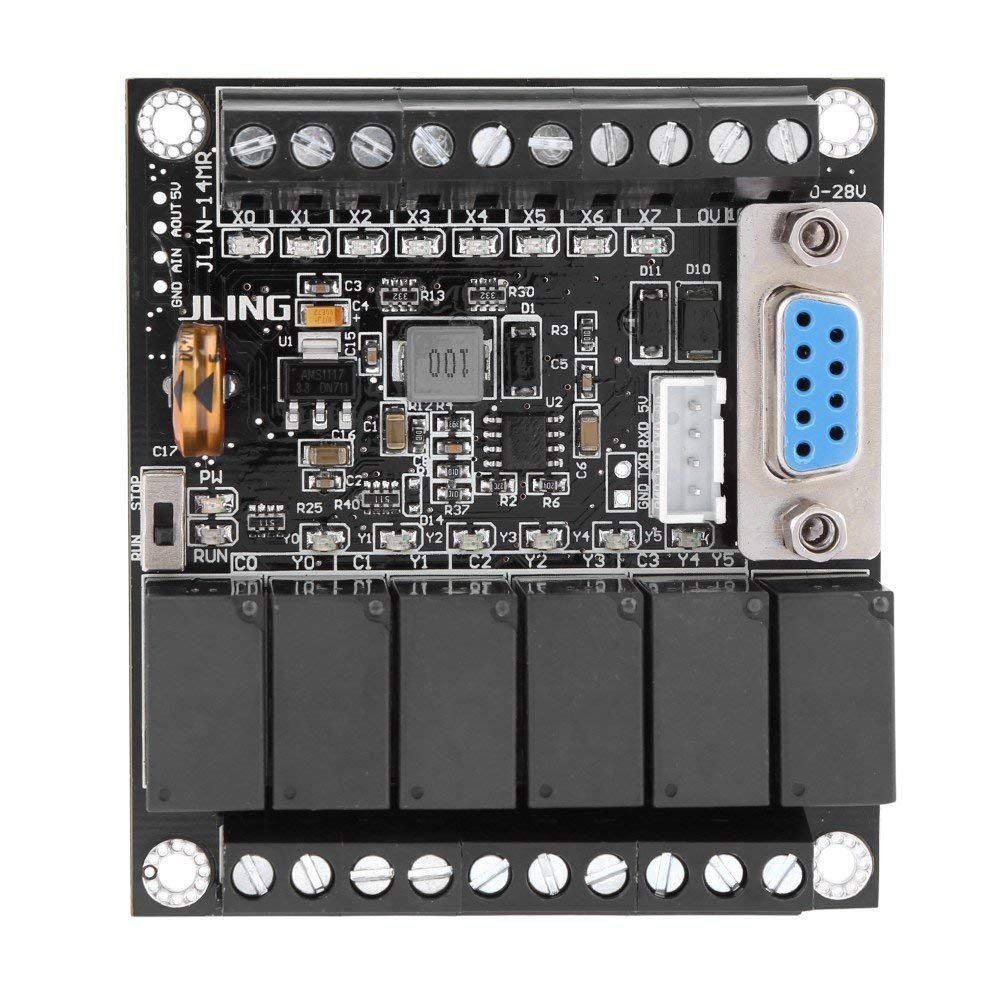 Programmable Logic Controller PLC Controller Kit Relay Output Industrial Programmable Control Board FX1N-14MR Relay Controller Module DC24V