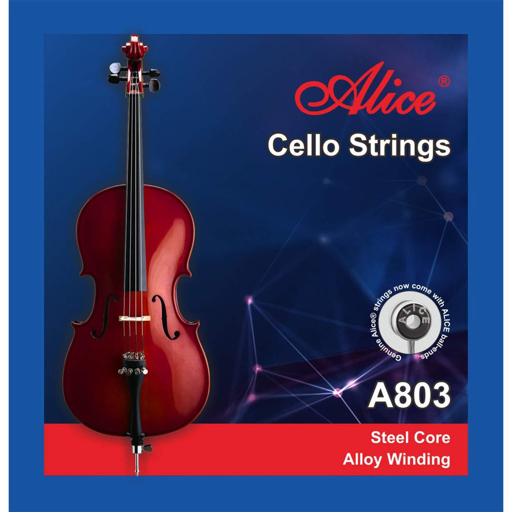 Alice Cello Strings 4/4 Full Set A D G C Practice Strings Steel Core with Alloy Winding for Beginners