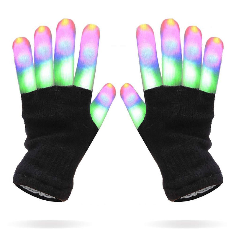 Luwint LED Gloves Colorful Flashing Finger Light Gloves Glow Rave Toy for Adult Youth Adult Youth (Above 10 Yrs Old)
